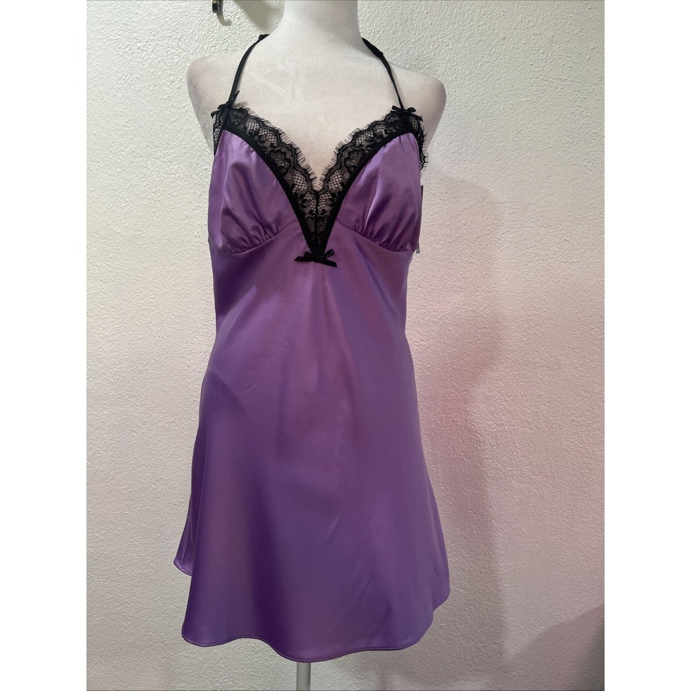 Cassandra Intimates Women's  Babydoll Lace Size M Dusty Lilac Halter
